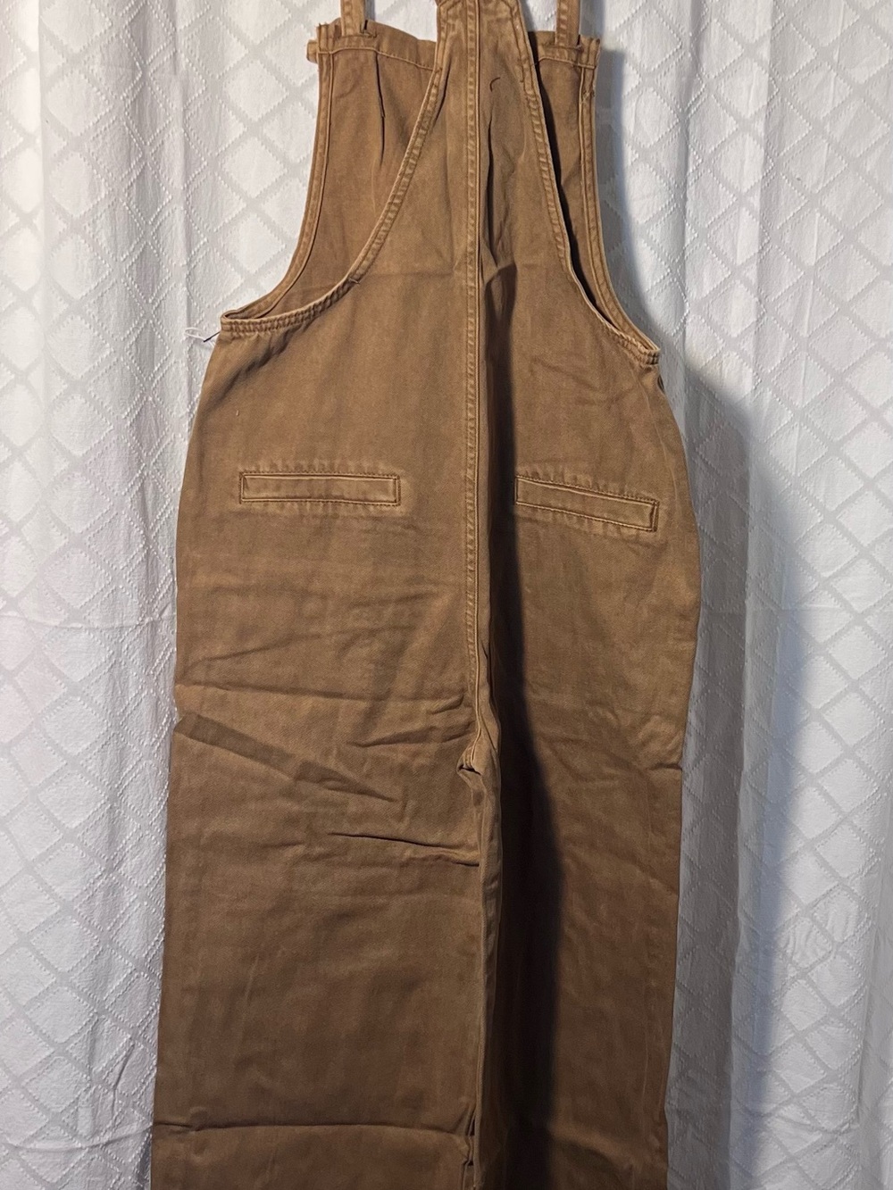 Zenana Outfitters Deep Camel Wide-Leg Women's Overalls knitted strap - Picture 5 of 11